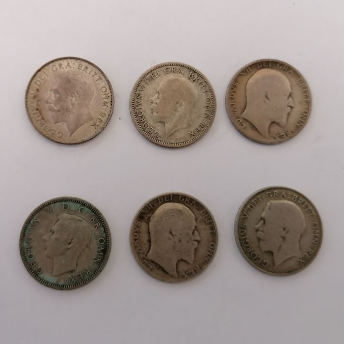 A collection of coins to include Victorian florins, George III crowns and a tin of French coins  and - Image 29 of 36