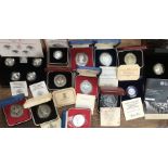 Quantity of Royal Mint & Pobjoy Mint Silver Proof Coins all cased the majority with Certificate of