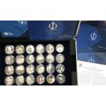 Queen’s Diamond Jubilee Silver Proof Collection of 24 Silver Crown Sized Coins. Approximately 678g
