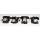 Four early 20th century GPO bakelite telephones (not converted)