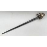 A 1798 pattern Napoleonic War era Scottish infantry officer’s basket hilt broadsword. Double edged