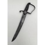 An 1796 pattern Light Cavalry Sabre, drastically shortened to a fighting knife. Usual steel cross