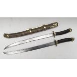A 19th century Chinese Shuang jian paired swords or ‘butterfly knives’. Two short swords fitting