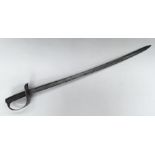 1885 pattern cavalry troopers sword. Chequered leather grips secured by 5 rivets, steel guard with