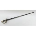 An fine quality early 19th century French cuirassiers broadsword, dated 1822. Brass 4 bar hilt, with