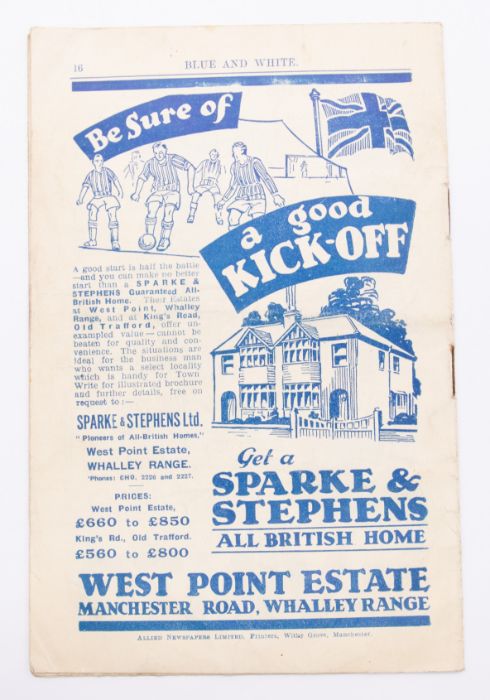 F.A. Cup: A Manchester City v. Walsall, 28th January 1933, F.A. Cup match programme. Rusty staples - Bild 3 aus 3