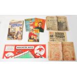 Football Memorabilia: A collection of assorted football memorabilia to include: a Television Scrap