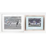 Manchester City: A pair of prints relating to the 1976 League Cup Final, comprising: one of Dennis