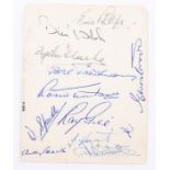Manchester City: An ex-autograph book sheet, containing eleven signatures of the 1949-50