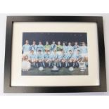 Manchester City: A framed and glazed 1970 Manchester City team photograph, signed by ten members