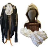 A theatrical Lord Chancellor's robe with jabot  and wig etc (1)