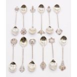A set of twelve filigree handled Finish 830 silver teaspoons. Marked for Johan Victor Aarne, Vipuri,