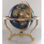 A Large remarkable quality fine weighted 40 " circumference table top rotating stand globe, on