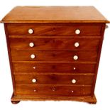 A Victorian mahogany wellington collectors chest, rectangular shape with a moulded edge top, above