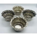 A set of four Victorian Sterling silver salts. Marked Birmingham 1899, for Deakin & Francis Ltd.