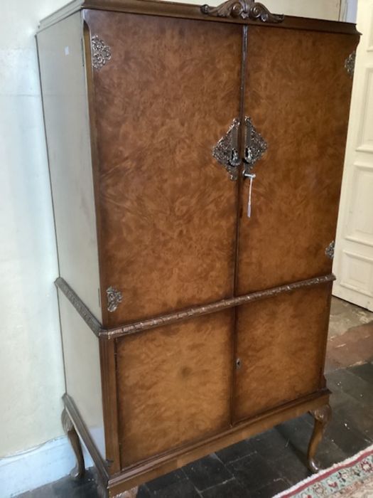 Fine walnut veneer 1958 Cocktail cabinet ( Likely Heals) owned from New by the vendors Mother. A