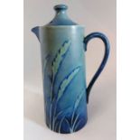 A boxed 1937 William Moorcroft Museum piece in a pattern called " Waving corn " coffee pot by