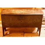 A Charles II revival oak sword chest. 19th century.