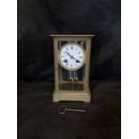 P Marti Et Cie, Medalle D'argent 1889  French four glass mantle clock with two train movement