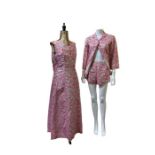 A striking three piece1960s pink and silver lurex set by Flory of Miami consisting of hot pants,