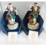 2 Royal Doulton Christopher Columbus, and velvet  boxed with COA figures, HN 3392, C1991. They are
