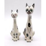 **For sale in aid of BBC Children in Need** Two continental models of stylised cats one marked Italy