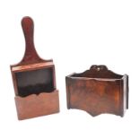 A 19th century mahogany church offering box together with a 19th century walnut wall hanging