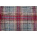 Two pairs of tartan curtains approximately 180" drop and 60" wide, double pleat heading to each
