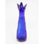 A large Josef Hospodka vase in blue and clear glass.