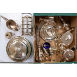 Collection of Silver plated condiments and tea ware, Mappin & Webb and Swedish items