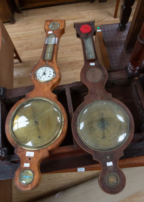 Spares or repair. 2 19th century wheel barometers, both A/F. To include an English example by L. - Image 8 of 8
