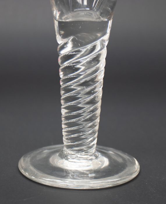 Large 19th Century wine glass with twisted stem and conical bowl - Image 2 of 3