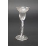 18th Century cordial glass with bell bowl with fluted stem