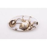 Georg Jensen: a Modernist silver cactus pattern brooch by Gundorph Albertus for Georg Jensen,