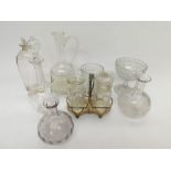 Late Victorian glassware, including decanters etc (chip to rim of one decanter)