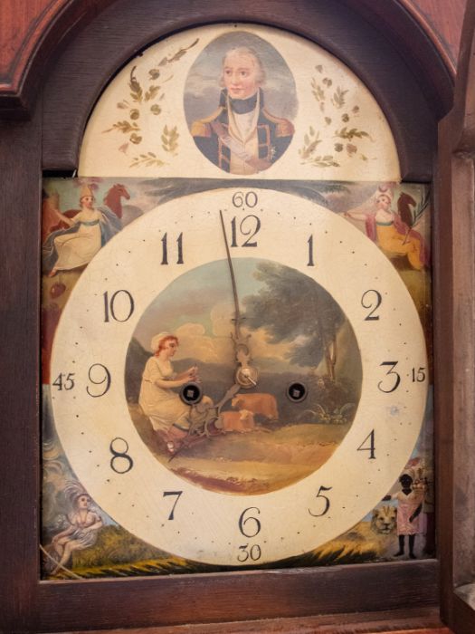 Lord Nelson themed Longcase clock with 12" arch dial. With a portrait of Nelson in the arch Arabic - Image 2 of 2