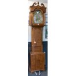 William Birftall of Leicester 8 day longcase clock with brass 12" arch dial subsidiary seconds