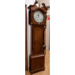 Thomas Bradley Ilkerston (Ilkeston) Derbyshire. 30 hour Longcase clock with 12" round dial, Roman