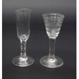 18th Century beveled bowl wine glass, along with Diamond cut stem wine glass