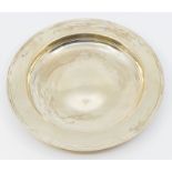 A Modern silver plain bowl, with convex central section, banded border, hallmarked by C J Vander,
