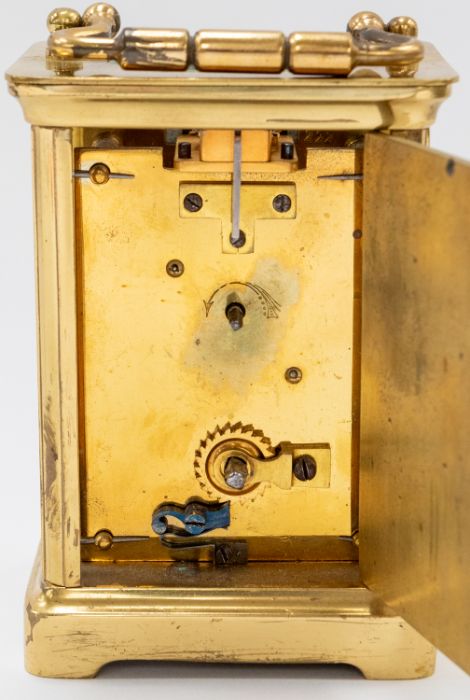 Quality Modern Brass Carriage Clock by Taylor of Tunbridge Wells (missing key) - Image 4 of 4