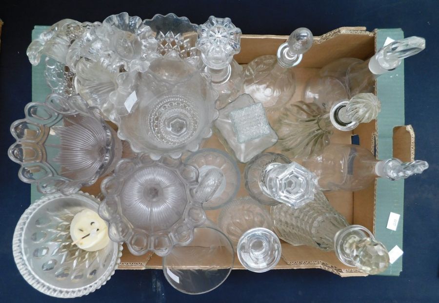 Collection of 19th century decanters and cellary glasses