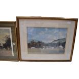 A pair of coloured prints of cricket scenes by Roy Perry  Signed in pencil 35x50 cm (2)