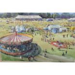 Derbyshire interest; Michael Crawley (20th Century) framed signed watercolour entitled Show and
