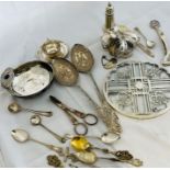 A collection of continental silver, white metal and EPNS items. To include a sterling silver