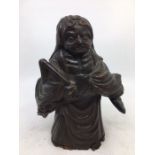 A Japanese wooden figure of a man. H:22cm (a/f)