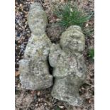 A pair of 20th cent Laurel and Hardy composite stone figures