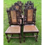 A set of 19th cent Oak Jacobean chairs
