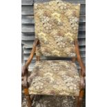 A 20th cent Carolean  style oak armchair