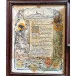 Maritime  interest HMS Repulse framed proclamation, similar and associated Campaign medal